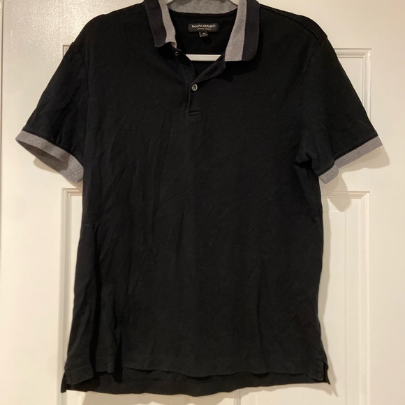 Banana Republic Other - Banana Republic Luxury Touch Polo Shirt – Black w/ Gray Trim – Men’s M